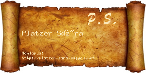 Platzer Sára névjegykártya