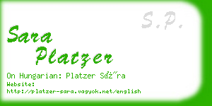 sara platzer business card